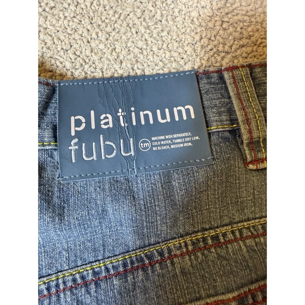 Vintage FUBU Platinum Classic Harlem Globetrotters Jeans Men 36 NWT Y2K Patches